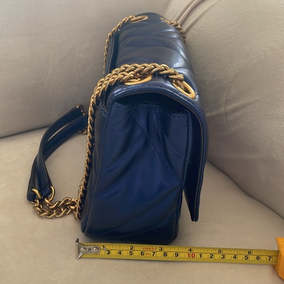 Michael Kors Vivianne Quilted Leather Medium Shoulder Flap Bag in Midnight Blue - Picture 13 of 16